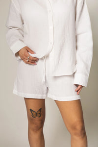 Textured organic cotton shorts - Girl Crush