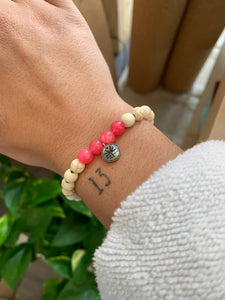 Bracelet Turquoise et Agate rose transparent