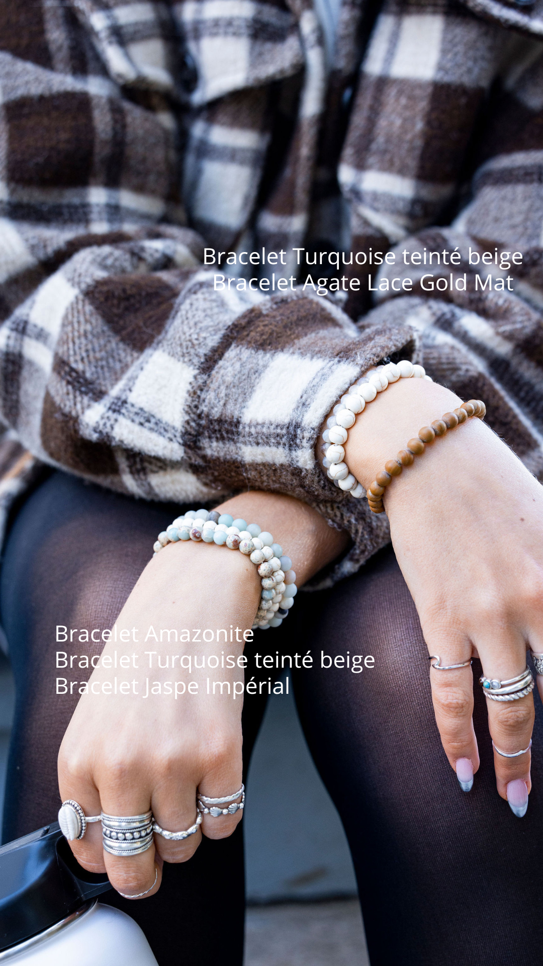 Bracelet Agate Lace Gold Mat